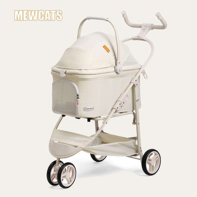 3-Wheeled Lightweight Pet Cat Carrier Stroller