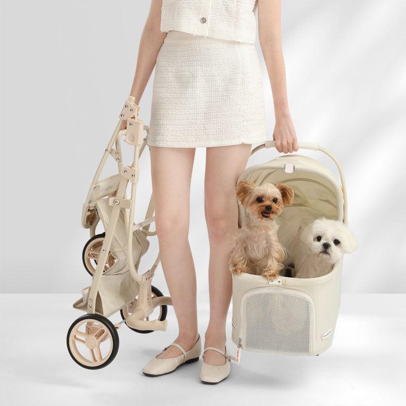 3-Wheeled Lightweight Pet Cat Carrier Stroller