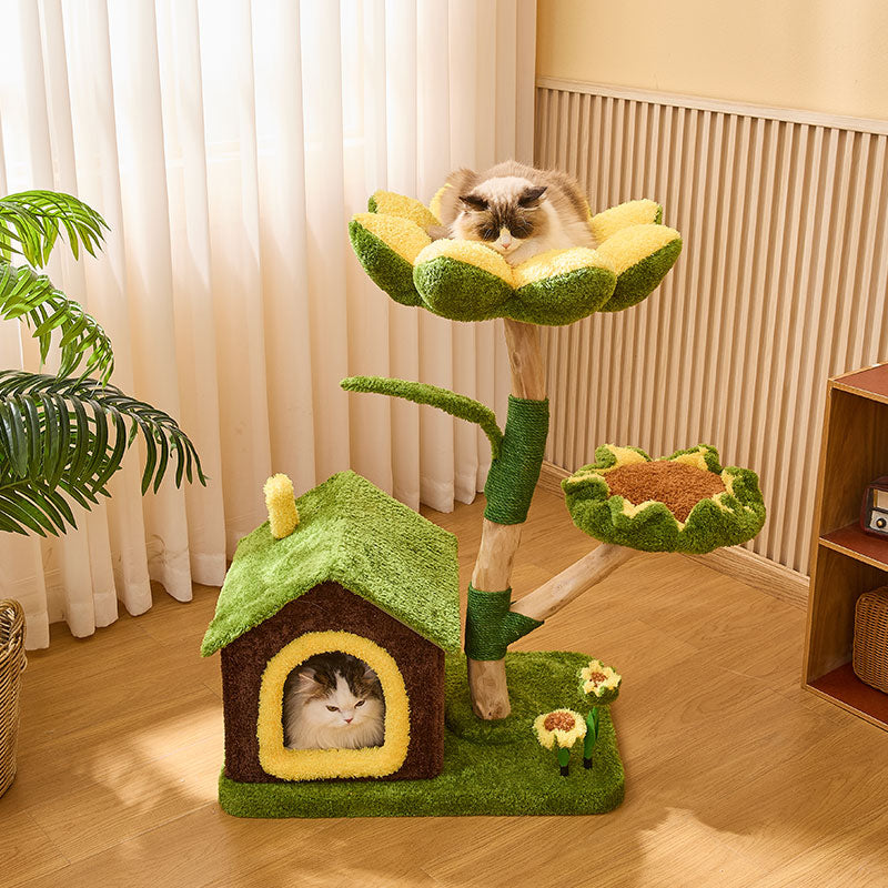 Blossom Sunflower Cat Tree Climbing Tower
