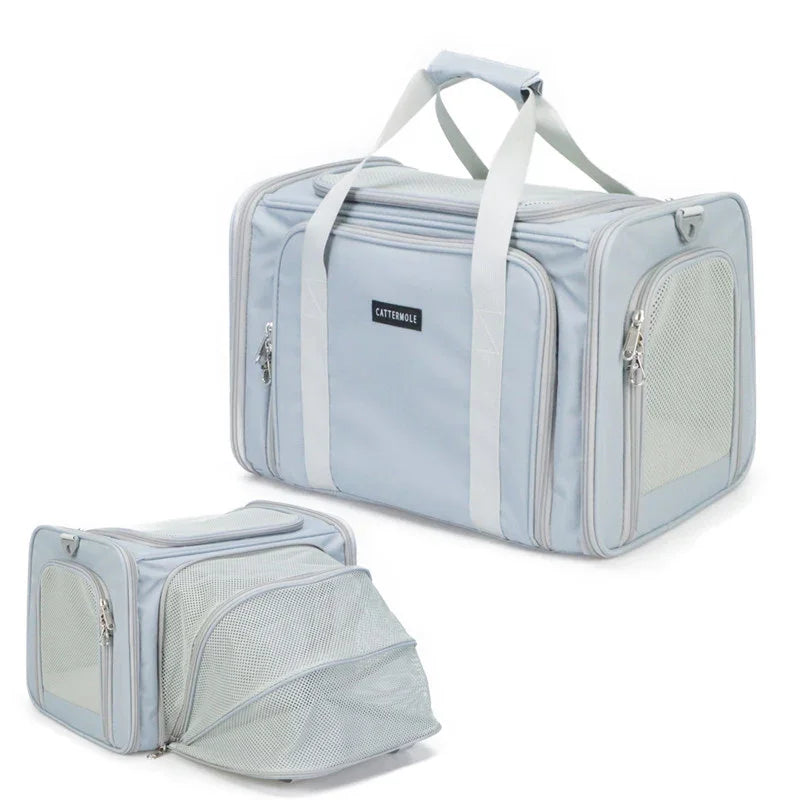 Cat Carrier Shoulder Bag Expandable Tote Foldable Pet Handbag