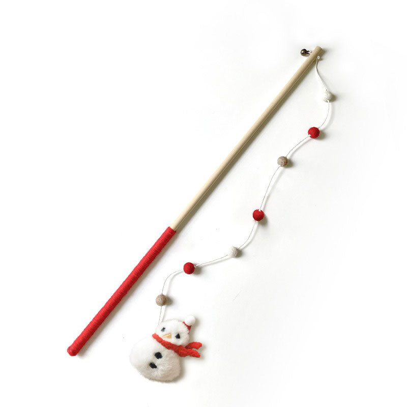Christmas Feather Teaser Wand for Cats