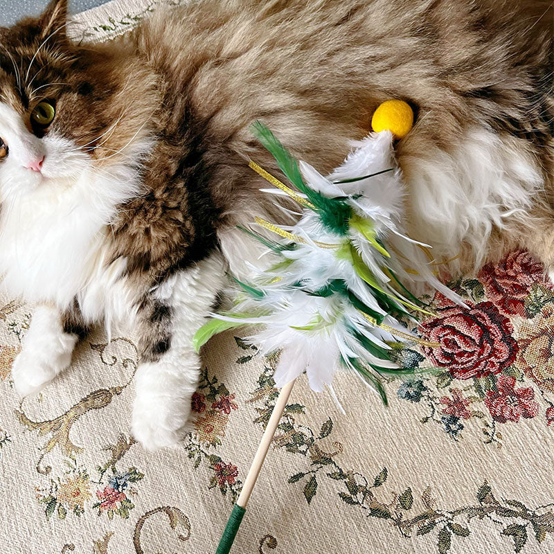 Christmas Feather Teaser Wand for Cats