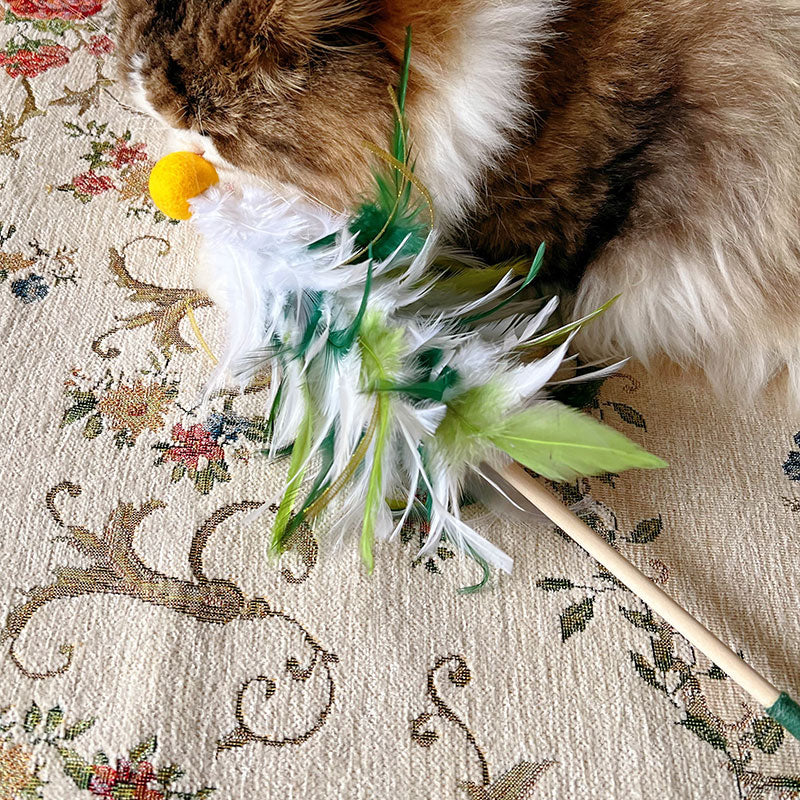 Christmas Feather Teaser Wand for Cats