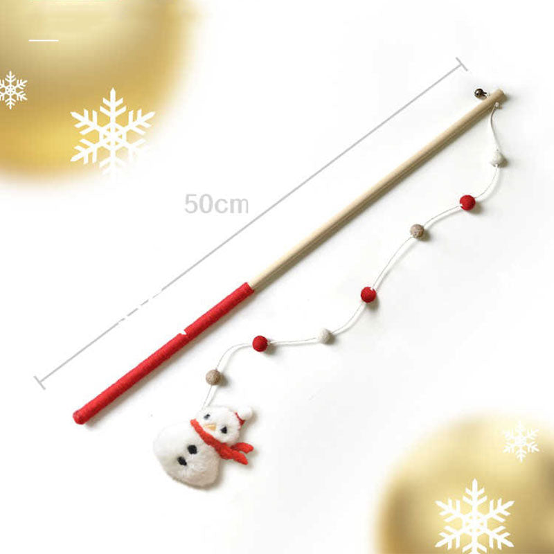 Christmas Feather Teaser Wand for Cats