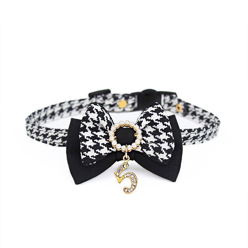Classic Bow Cat Collar Black and White