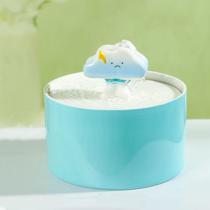 Cloud Ceramic Cat Water Fountain Bowl