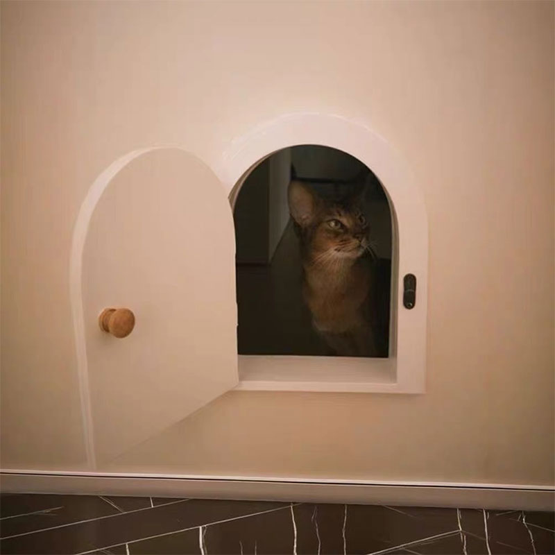 Customized Solid Wood Cat Door with Window