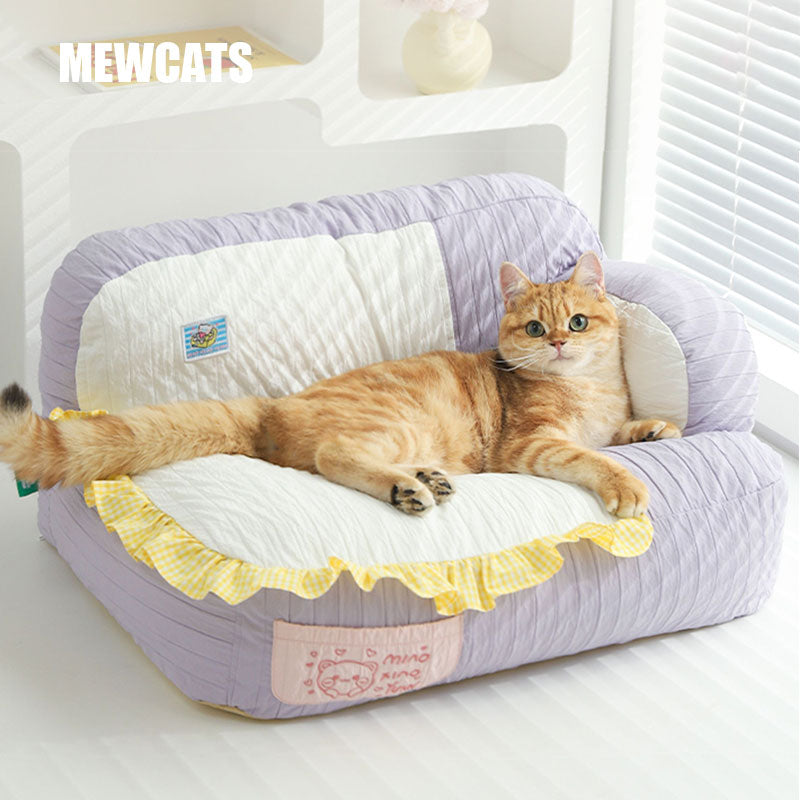 Cute Lace Mochi Cat Sofa Bed
