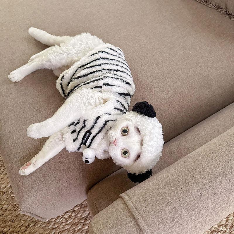 Cute Zebra Stripe Warm Clothes for Hairless Cats