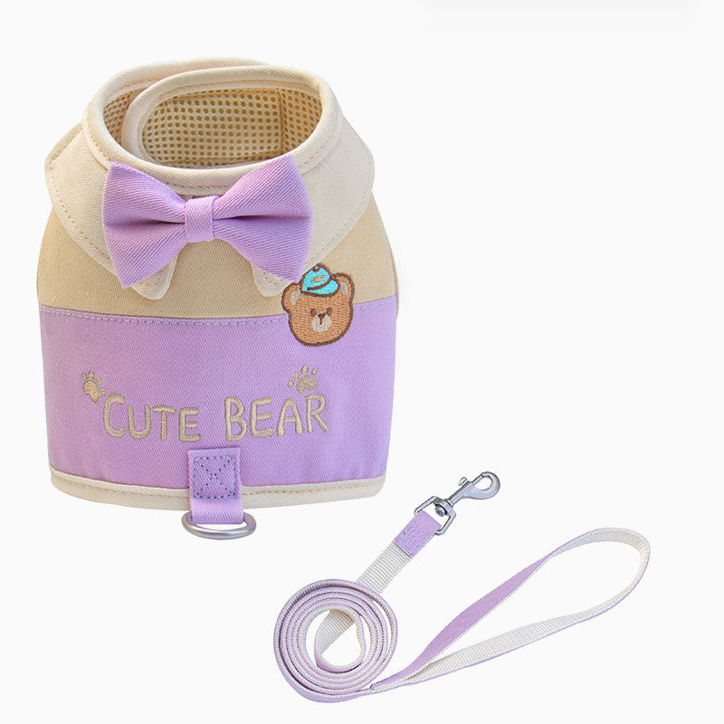 Cute Bear Cat Harness Leash Set Escape Proof