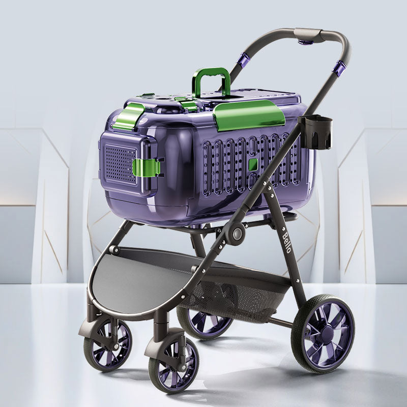 D8 Foldable Box Cat Carrier Stroller with Wheels