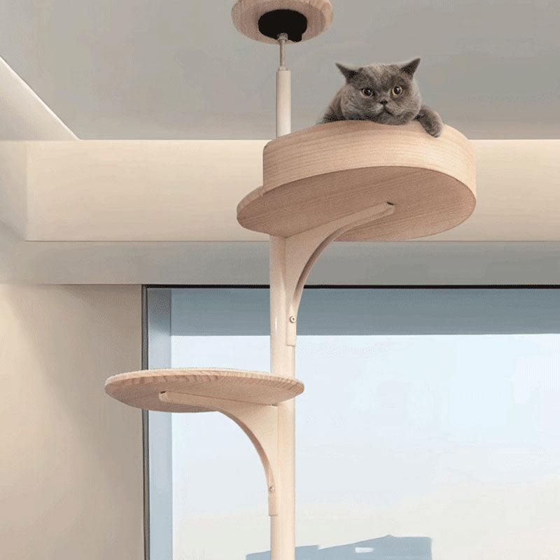 Deluxe Floor to Ceiling Cat Climbing Tree White