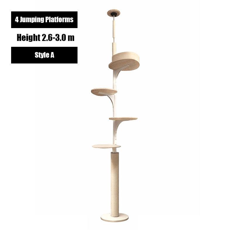 Deluxe Floor to Ceiling Cat Climbing Tree White