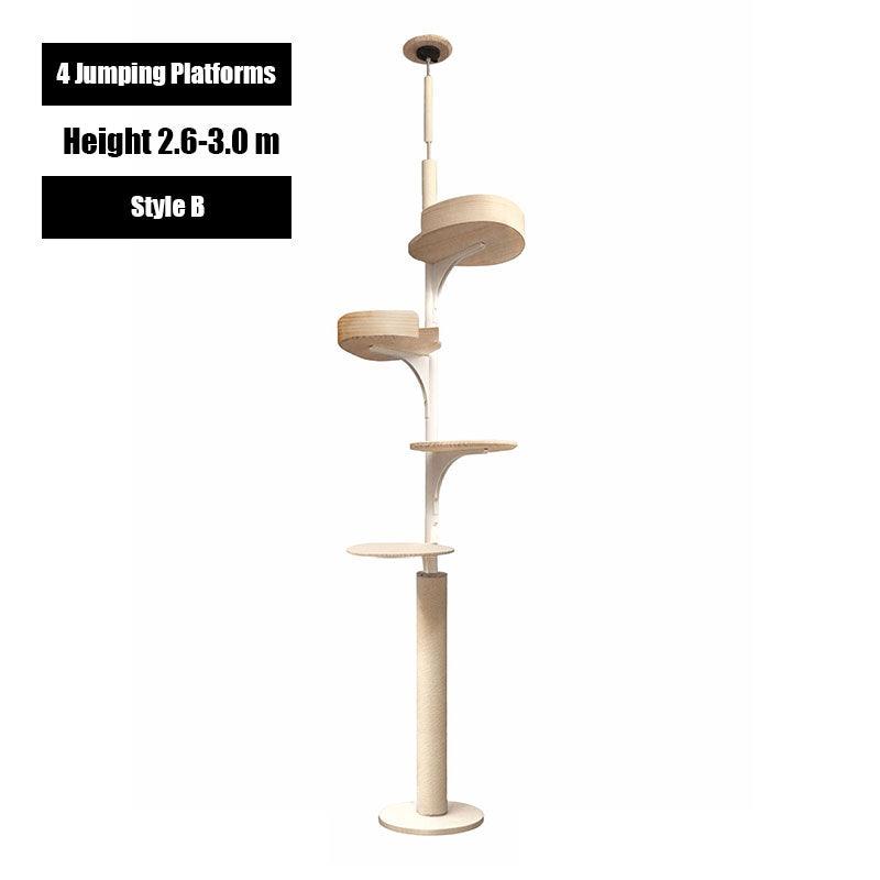Deluxe Floor to Ceiling Cat Climbing Tree White