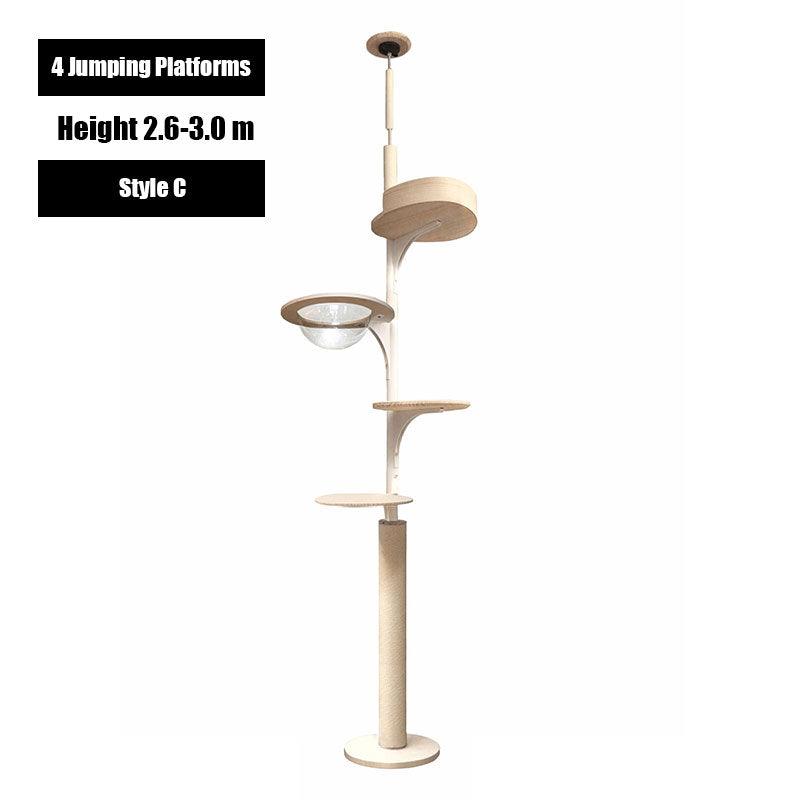 Deluxe Floor to Ceiling Cat Climbing Tree White