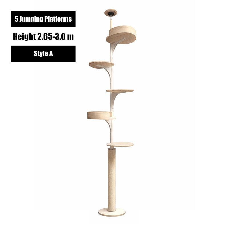 Deluxe Floor to Ceiling Cat Climbing Tree White