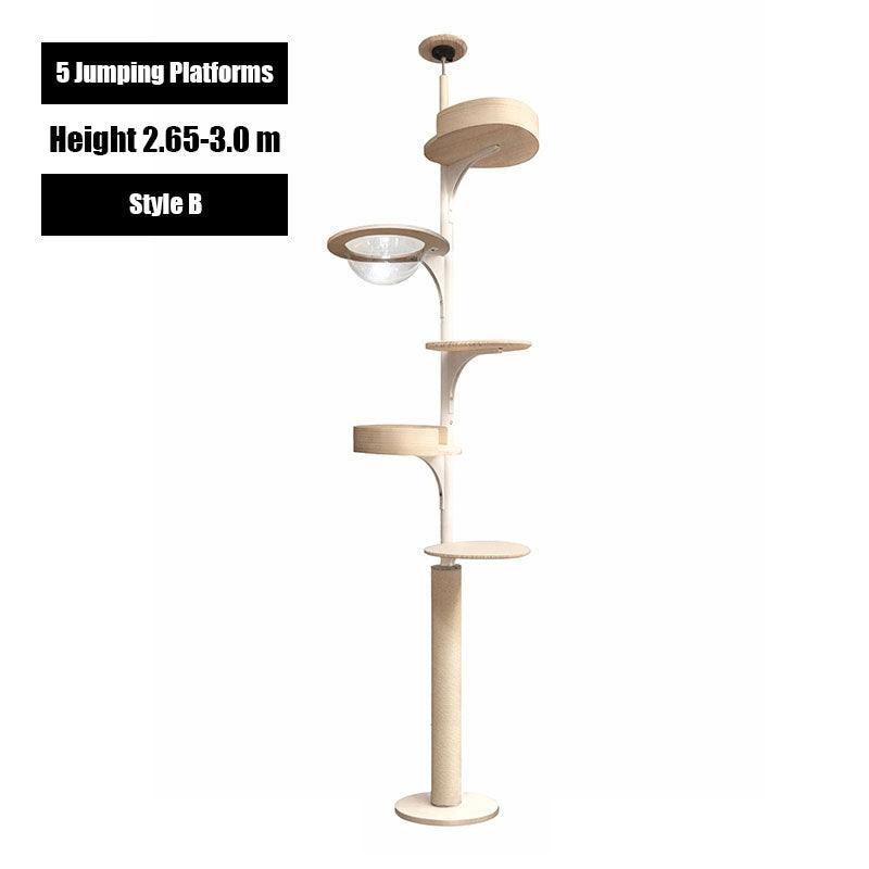 Deluxe Floor to Ceiling Cat Climbing Tree White