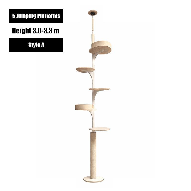 Deluxe Floor to Ceiling Cat Climbing Tree White