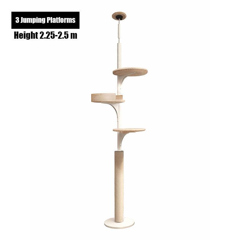 Deluxe Floor to Ceiling Cat Climbing Tree White