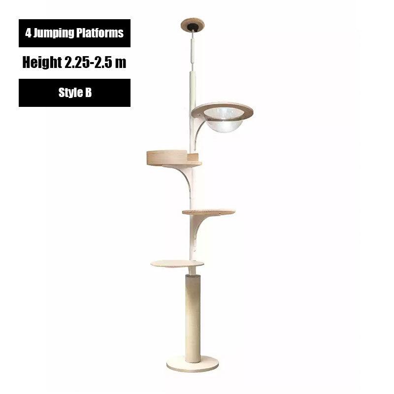 Deluxe Floor to Ceiling Cat Climbing Tree White