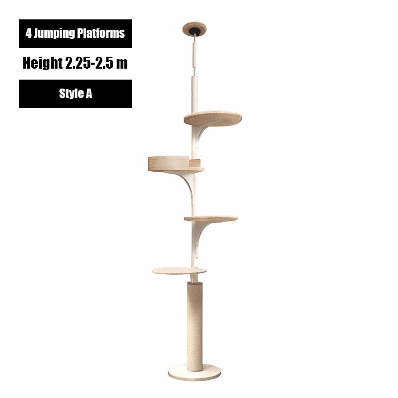 Deluxe Floor to Ceiling Cat Climbing Tree White