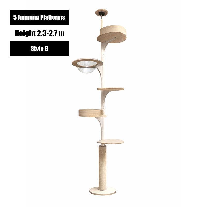 Deluxe Floor to Ceiling Cat Climbing Tree White