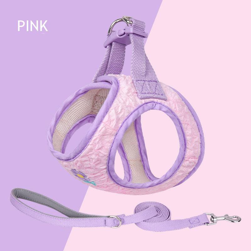 Embroidered Floral Cat Leash Harness Lead