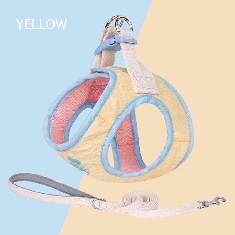 Embroidered Floral Cat Leash Harness Lead