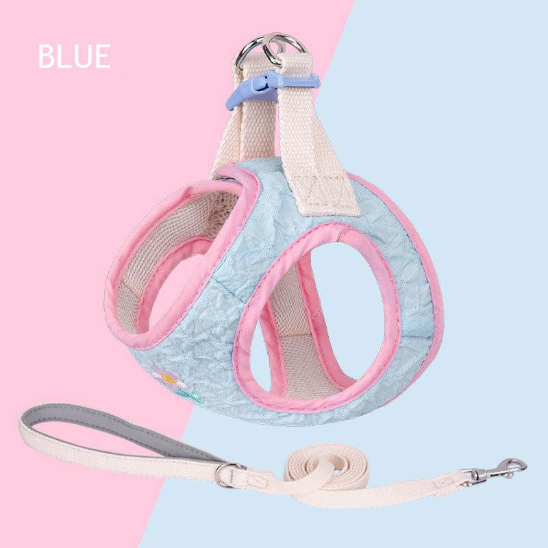 Embroidered Floral Cat Leash Harness Lead