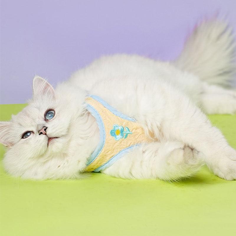 Embroidered Floral Cat Leash Harness Lead