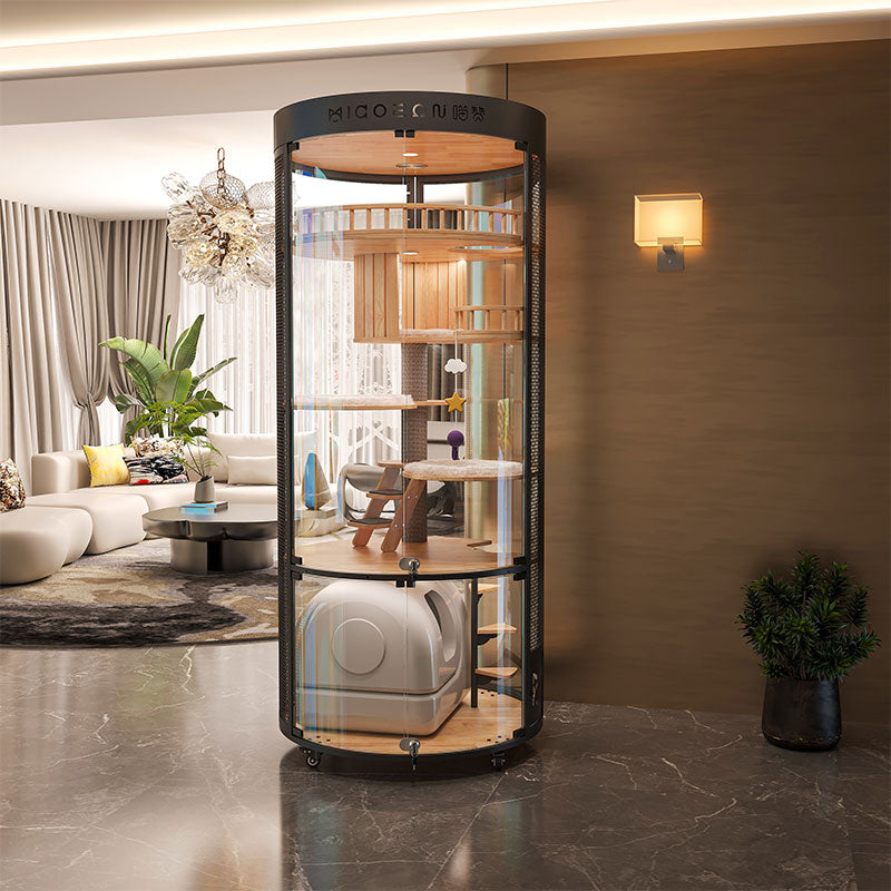 Floating Domain Panoramic Glass Cat Villa