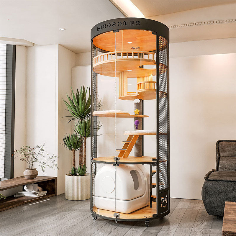 Floating Domain Panoramic Glass Cat Villa