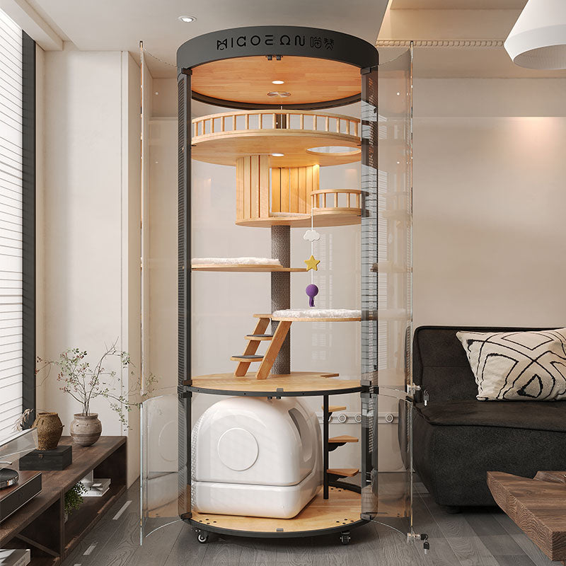 Floating Domain Panoramic Glass Cat Villa