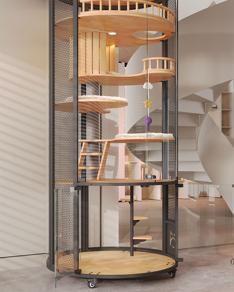 Floating Domain Panoramic Glass Cat Villa