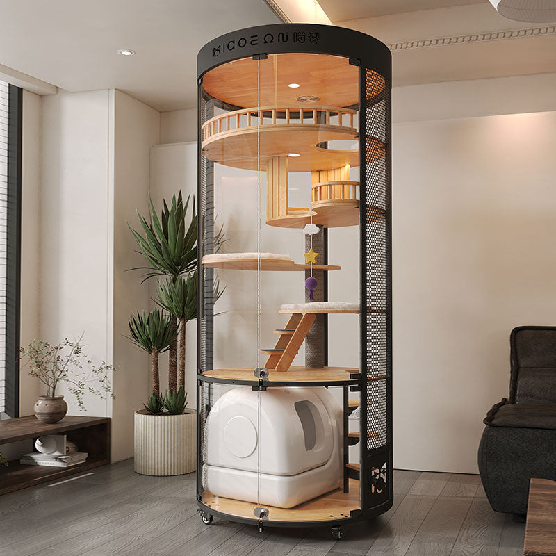 Floating Domain Panoramic Glass Cat Villa