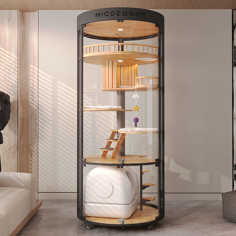 Floating Domain Panoramic Glass Cat Villa