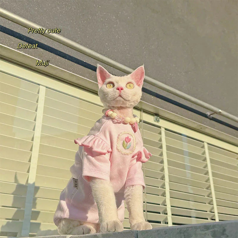 Floral Baby Soft Outfit for Hairless Sphynx Cats