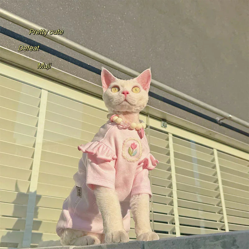Floral Baby Soft Outfit for Hairless Sphynx Cats