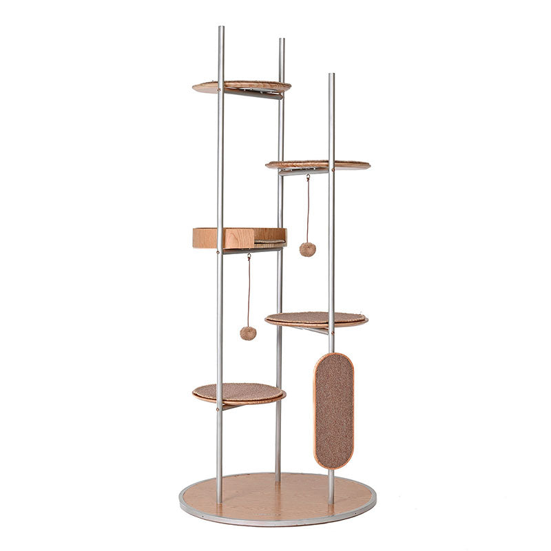 Flying Saucer Steel Art Cat Climbing Tree