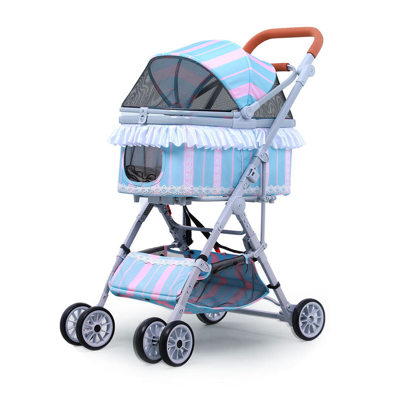 Foldable Cat Stroller 3 Color Carrier On Wheels