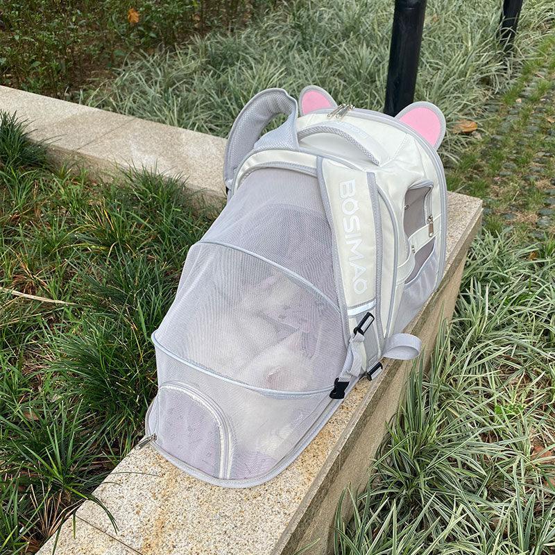 Front Rear Expandable Cat Carrier Backpack Tent