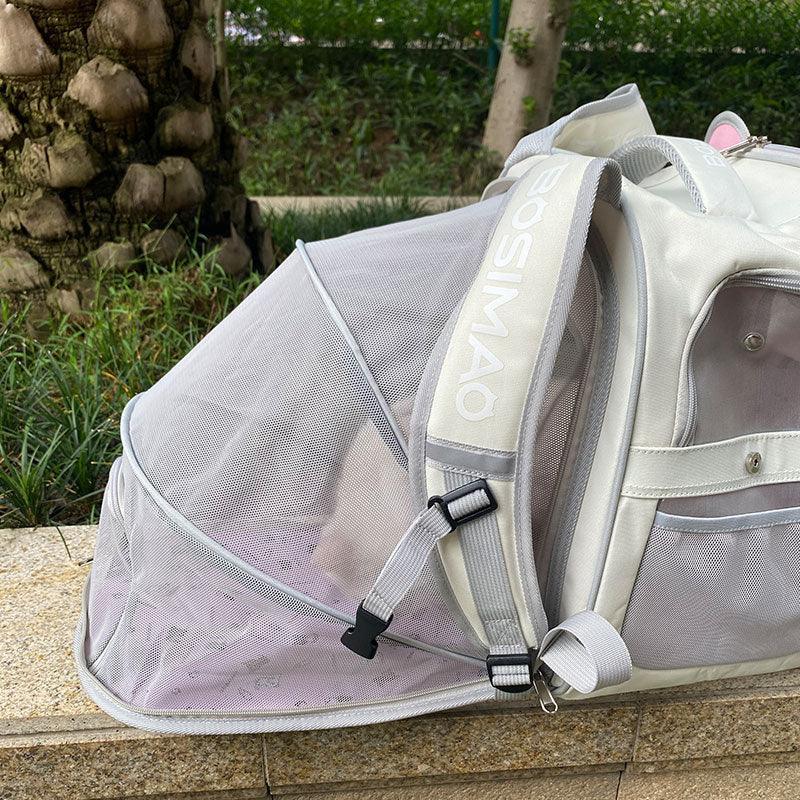 Front Rear Expandable Cat Carrier Backpack Tent