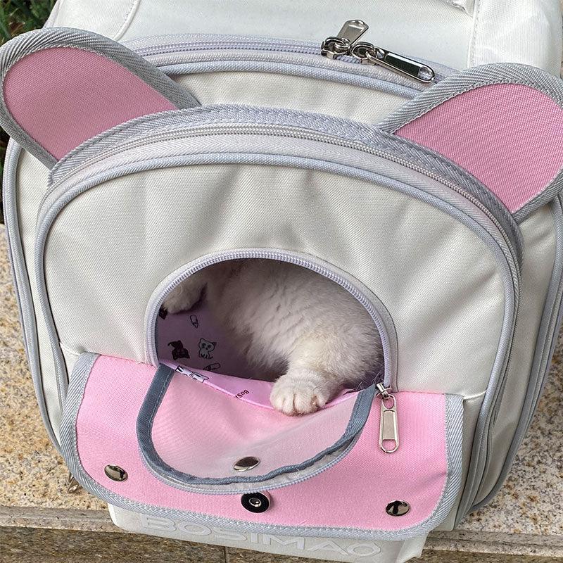 Front Rear Expandable Cat Carrier Backpack Tent