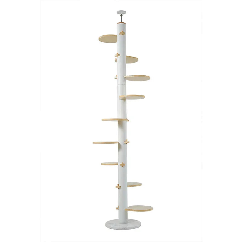 Rotating Petal Metal Floor to Ceiling Cat Climbing Tree