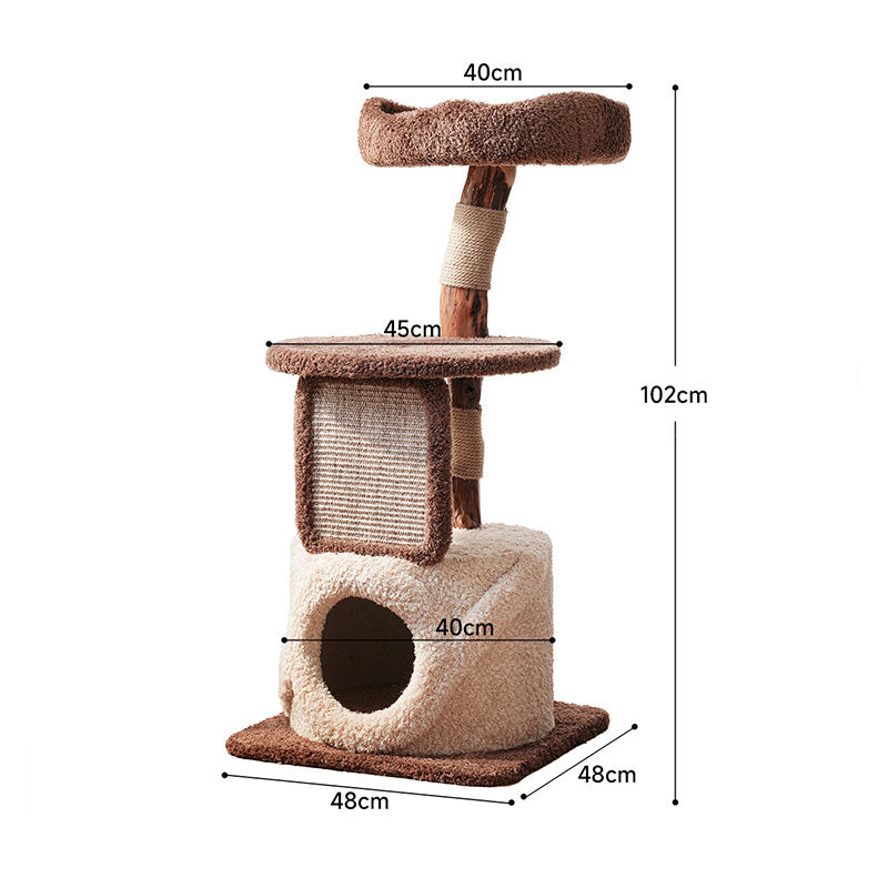 Treehouse Cat Tree for Multiple Cats Climbing Condo