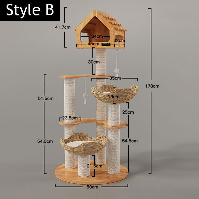 Wooden House Large Cat Climbing Tower