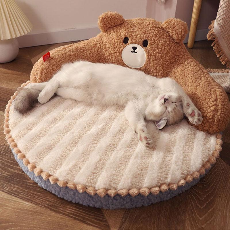 Bear Cat Bed Mat Fluffy Pemovable Pet Pad - MEWCATS