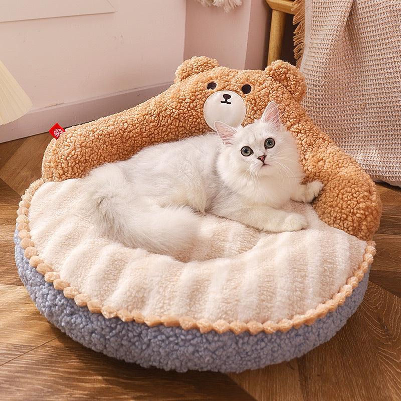 Bear Cat Bed Mat Fluffy Pemovable Pet Pad - MEWCATS