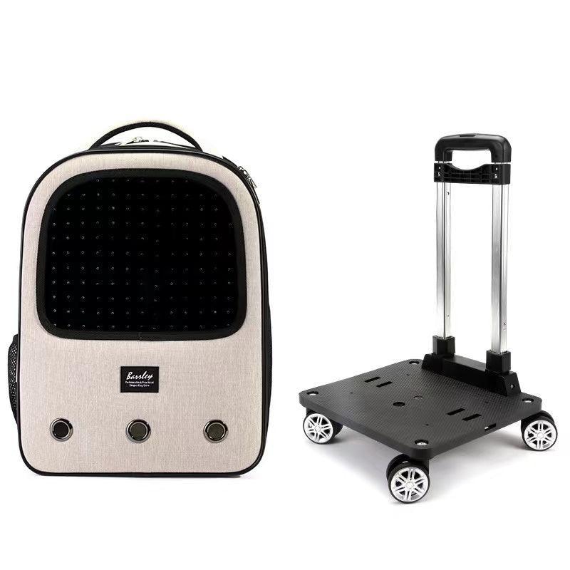 Cat Carrier Backpack With Wheels Rolling Large 5 Color Trolley - MEWCATS
