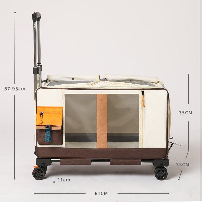 Cat Carrier Backpack with Wheels Trolley Bag - MEWCATS